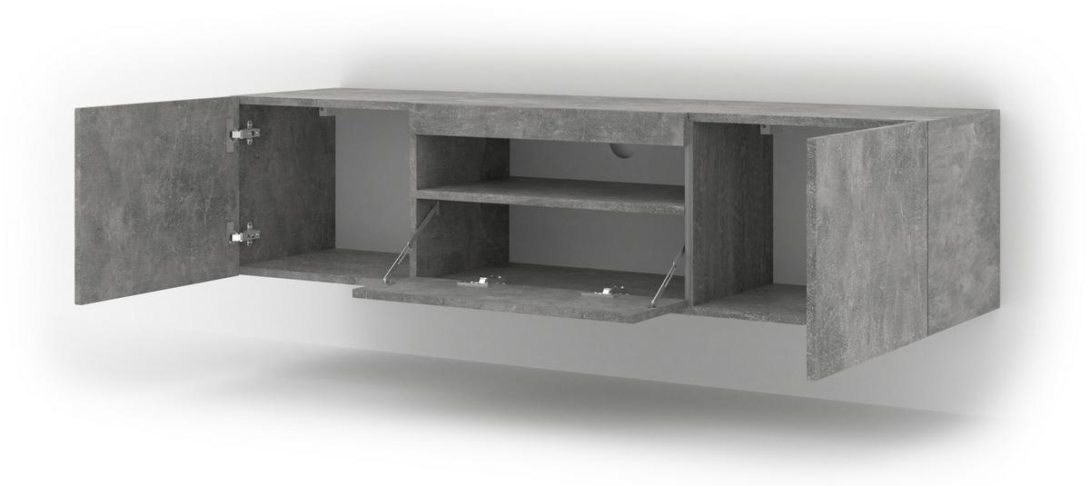 TV LOWBOARD Beton 150/42/37 - Grau, Holzwerkstoff (150/42/37cm) - RAUMHIRSCH FURNITURE