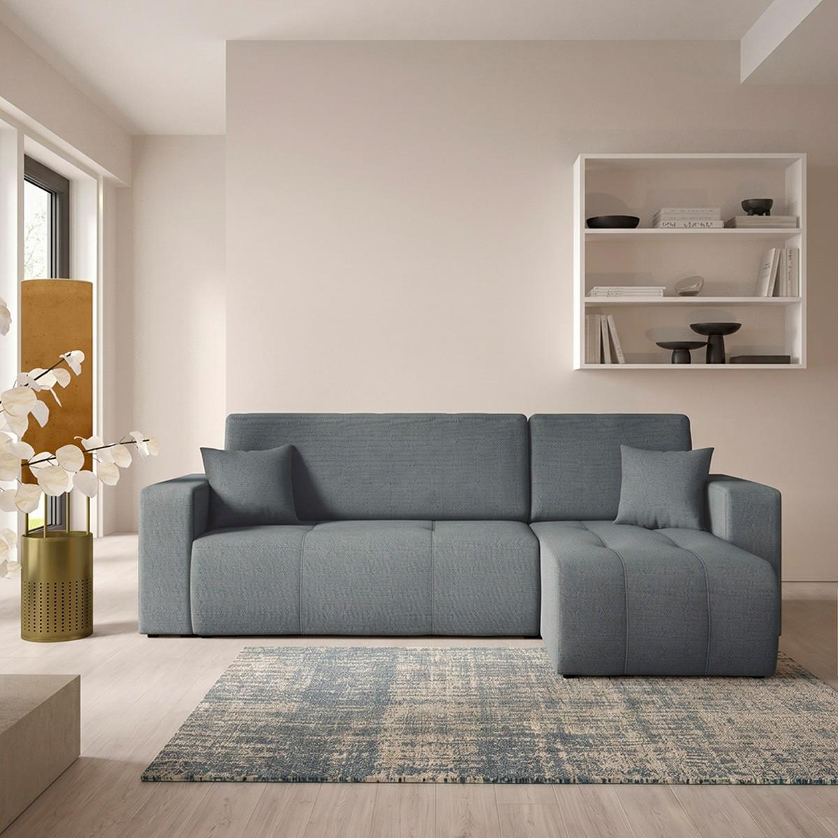 ECKSOFA Vasco 3 Sitzplätze Grau - Grau, Holz (247/145cm) - Petits-meubles