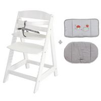 TREPPENHOCHSTUHL mit Sitzverkleinerer Adam & Eule - Weiß, Holzwerkstoff/Textil (44.5/80/54cm) - Roba