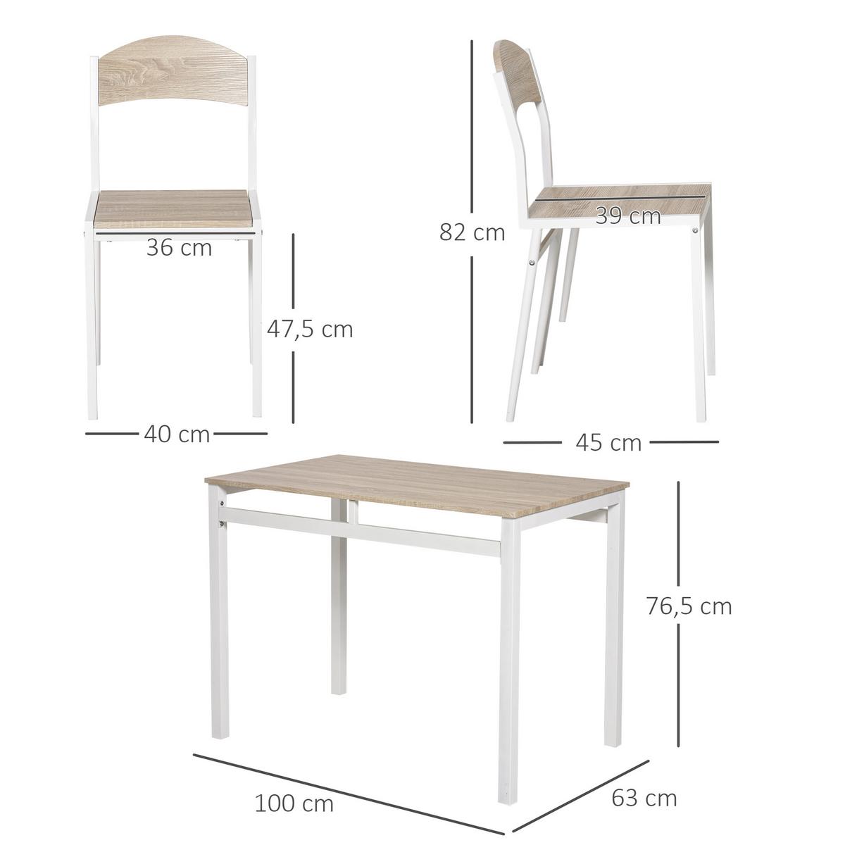 ESSTISCHSET Tischgruppe 5-teilig Essgruppe Esszimmergarniturset Sitzgruppe - Hellgrau, Kunststoff (63/76.5/100cm) - HOMCOM