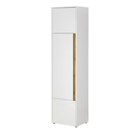 AKTENSCHRANK Weiß matt, Eiche Wotan 50 x 200 cm, Büroschrank mit viel Stauraum und 5 OH - Eichefarben/Eiche Wotan, Holzwerkstoff/Kunststoff (50/200/40cm) - Furn.Design