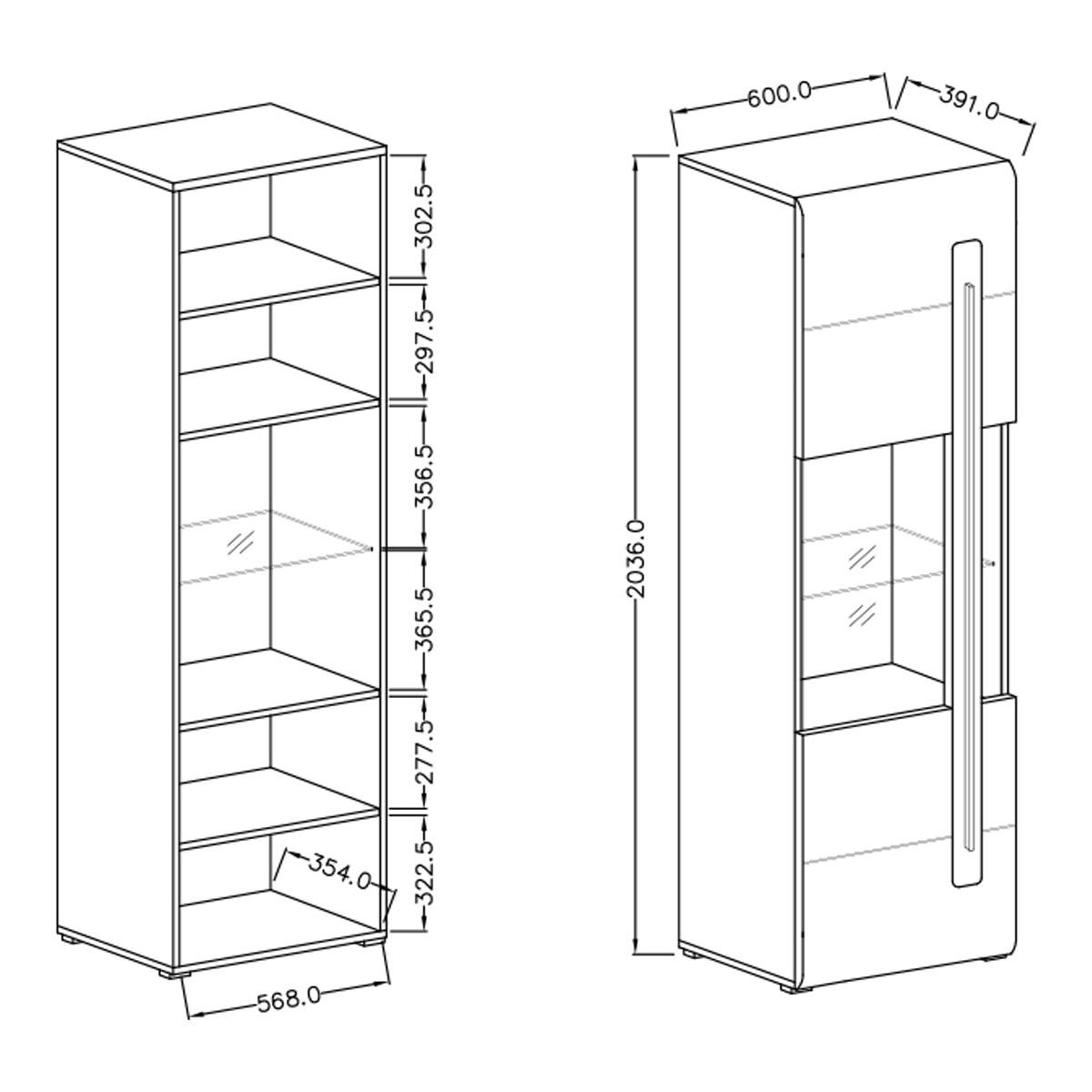 VITRINE Louis Holz - Braun, Holzwerkstoff (60/203.6/39.1cm) - Petits-meubles