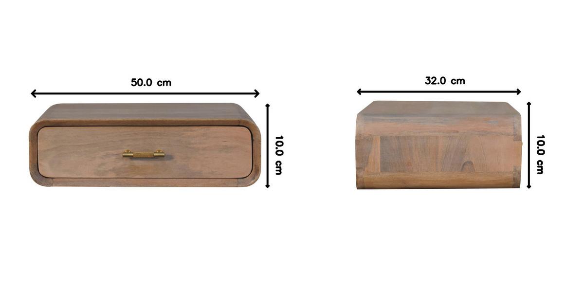 NACHTTISCH in Eichenoptik, 1 Schublade, Karamellbraun - Braun, Holz/Metall (32/15/50cm) - Artisan Furniture