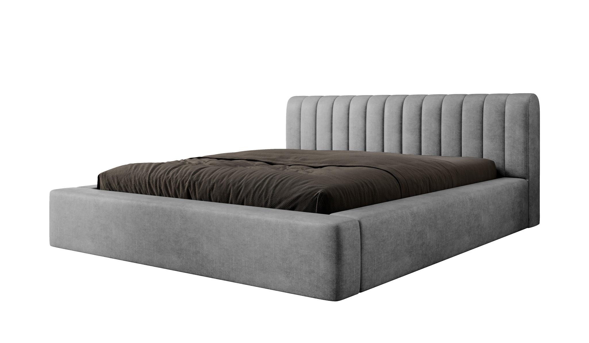 POLSTERBETT Peoria Stoff Macau - Grau, Holzwerkstoff/Textil (140/200cm) - Fun Möbel