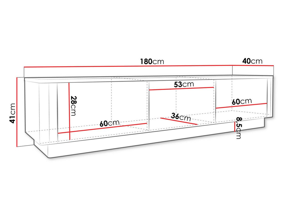 TV-SCHRANK Netari 3D - Dunkelbraun, Holzwerkstoff (180/41/40cm) - MIRJAN24
