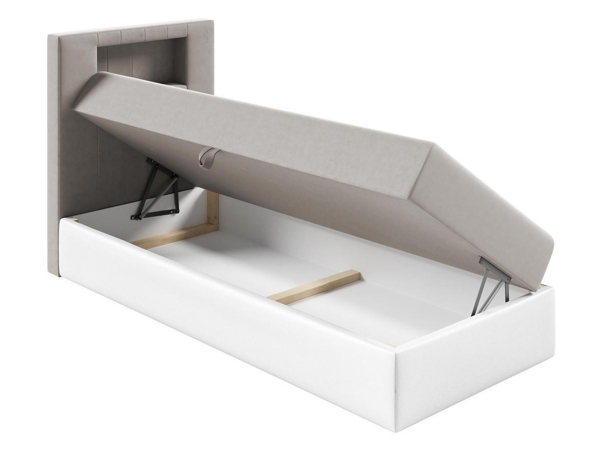 BOXBETT Gold Junior 1, Seite zum Öffnen des Bettkastens: Links - H3 - Türkis/Weiß, Holz (100/200cm) - MIRJAN24