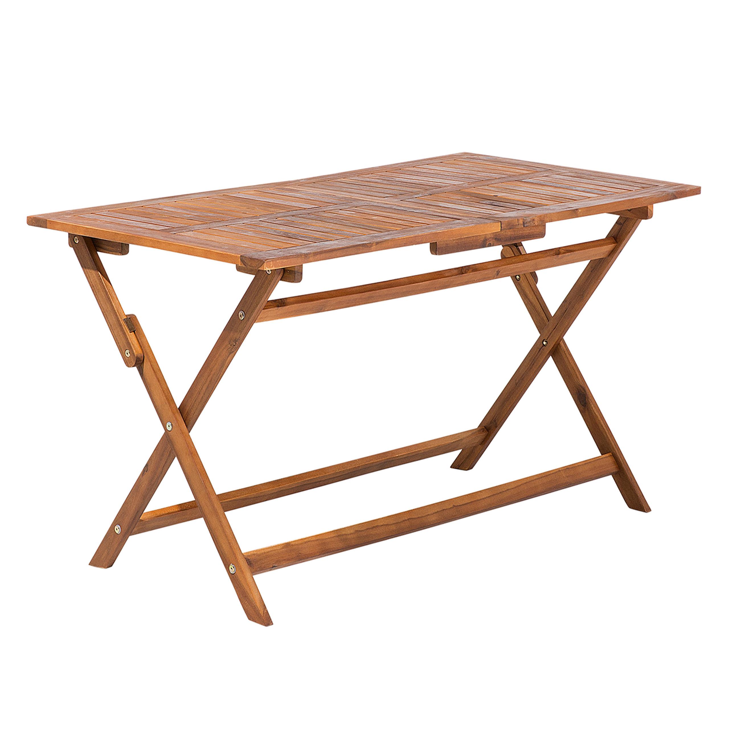 GARTENTISCH 140/75 cm Massivholz Dunkler Holzfarbton Cento - Dunkelbraun, Holz (75/140/74cm) - Beliani