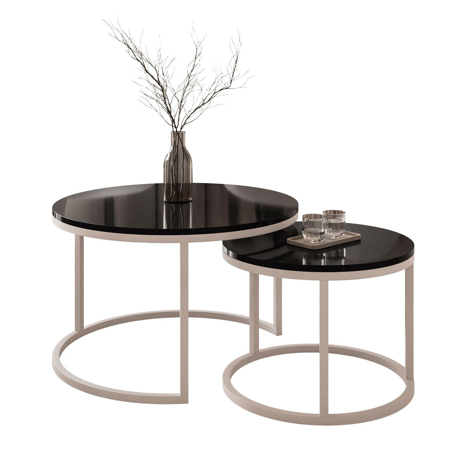 COUCHTISCH CIRI 2-in-1 KASCHMIR - Beige/Schwarz, Holzwerkstoff (70/70/48cm) - Lookway