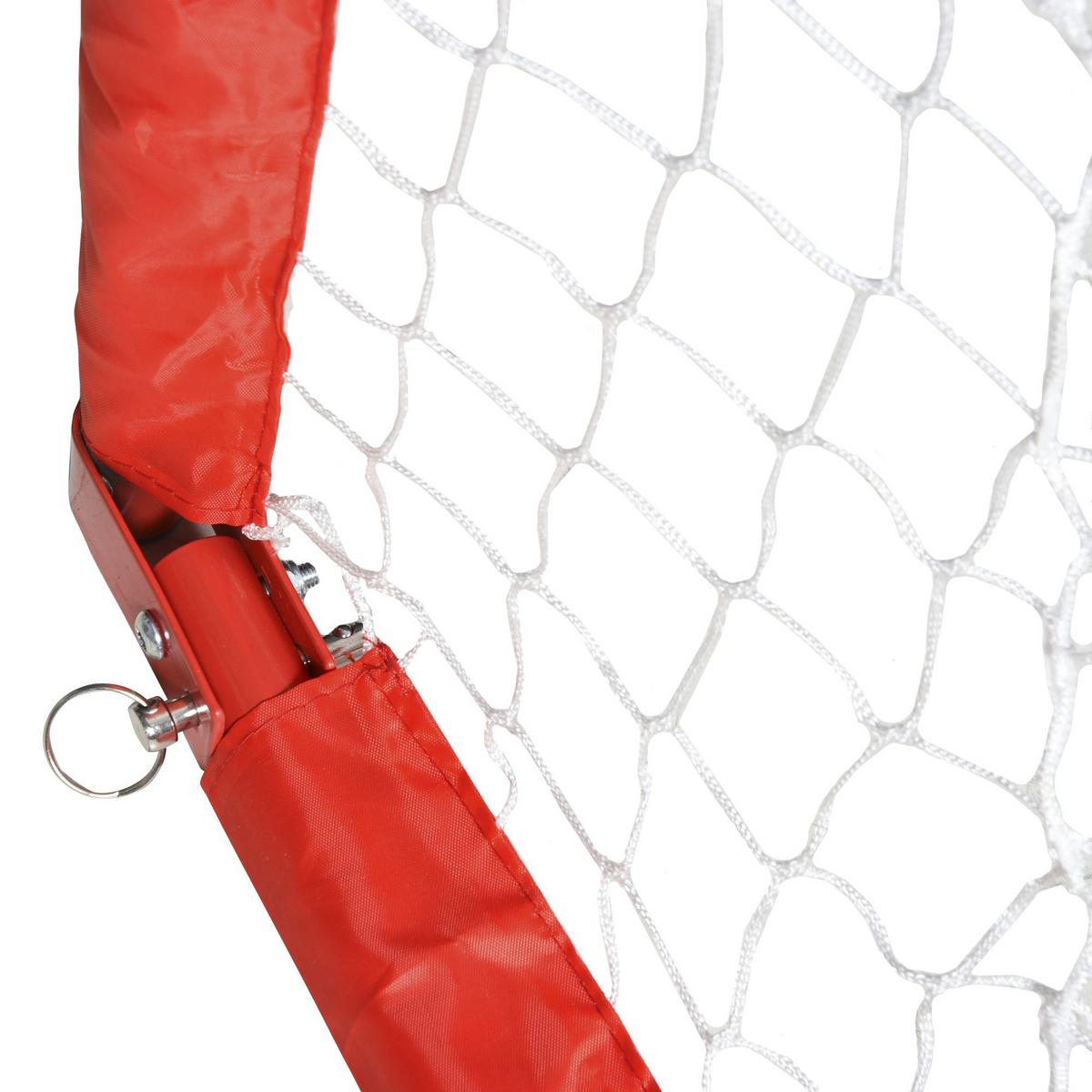 FUSSBALLTORE Fußballnetz 2er Set Minitore Faltbar Stahl Rot 90x36x60 cm - Rot, Metall (36/90cm) - HOMCOM