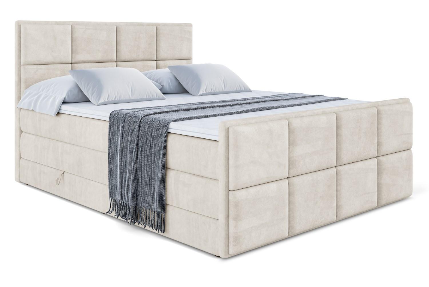 BOXSPRINGBETT NOVA-Z KING - 180 x 200 - H3/H4 - Ecru - Ecru, Holzwerkstoff (180/200cm) - ALTDECOR