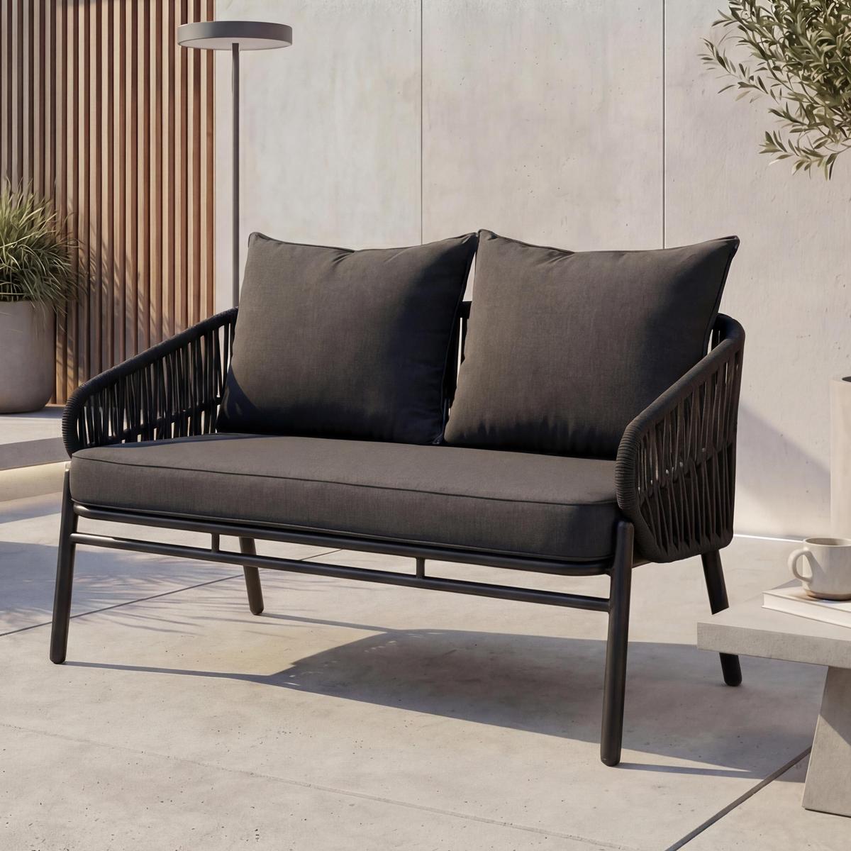 GARTENBANK Anthrazit - Anthrazit, Metall (116/83/65cm) - MCW