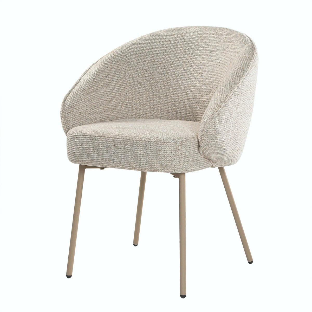 STÜHLE 2er-Set aus Stoff Beine aus Metall beige 62/60/81 cm - Beige, Textil (60/81/65cm) - Calicosy