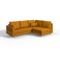 ECKSOFA Lorine Mikrofaser Gelb - Hellbraun/Gelb, Buchenholz/Textil (231/161cm) - S-Style Möbel