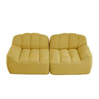 2-SITZER SOFA aus granuliertem Fleece, frameless in Muschelform ohne Montage - Gelb, Textil (210/79/104cm) - Urban Meuble