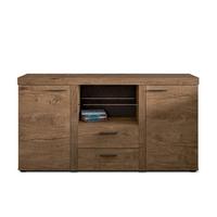 SIDEBOARD Spacoro 2F2S Eiche Lefkas 156,4/82/40,3 cm – Schubladenschrank Kommode Modern - Braun, Holzwerkstoff/Kunststoff (156/82/40cm) - AX Living