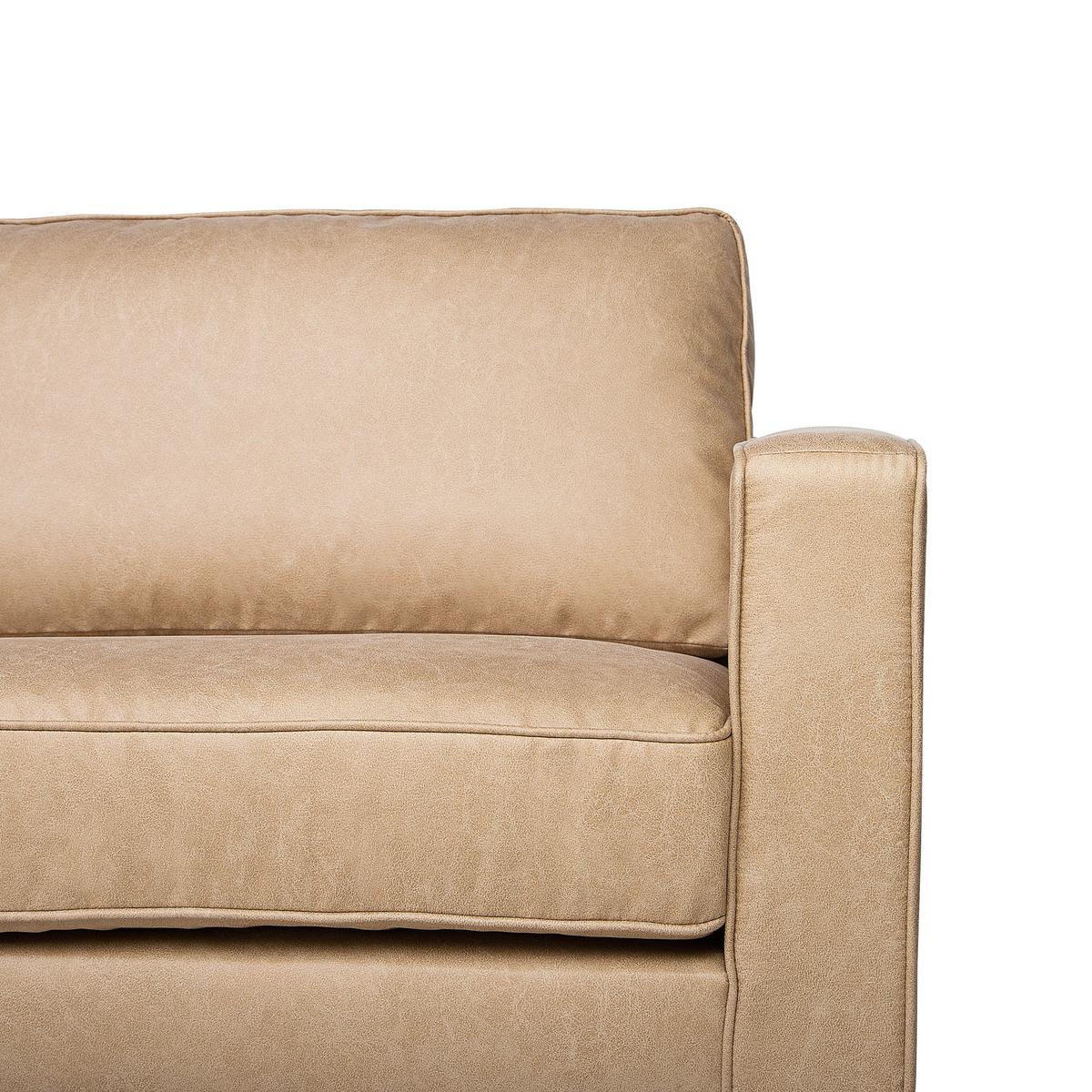 3-SITZER-SOFA Kunstleder Beige Savalen - Beige, Textil (204/87/91cm) - Beliani