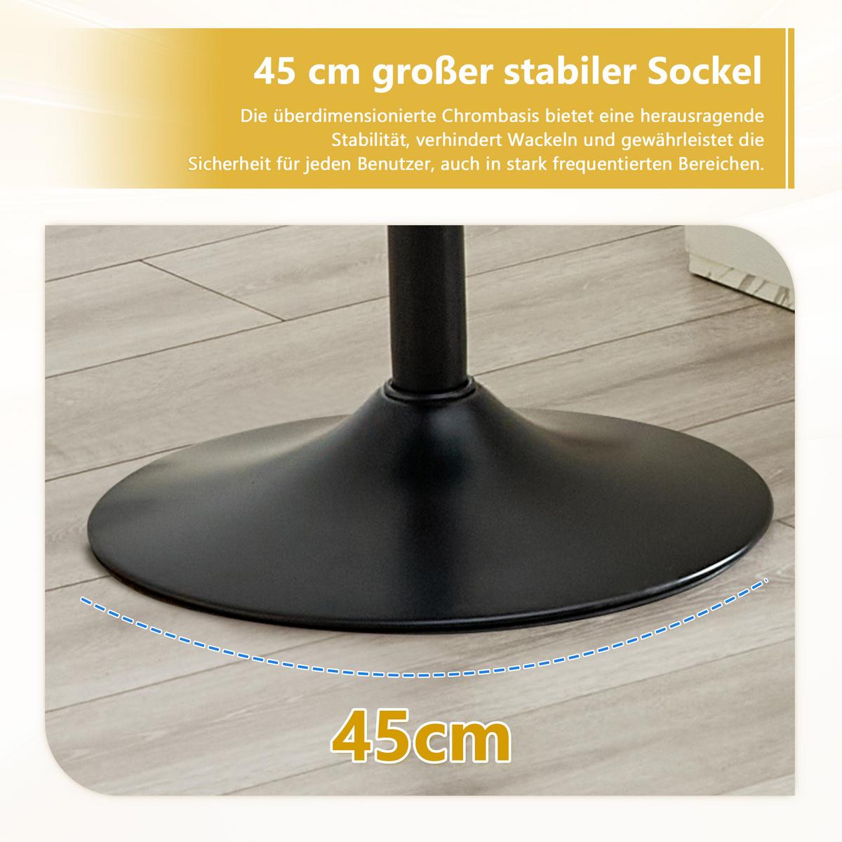 BARHOCKER 2er Set Braun Höhenverstellbar mit Lehne & Fußstütze - Braun, Textil (49.7/110/45cm) - Urban Meuble