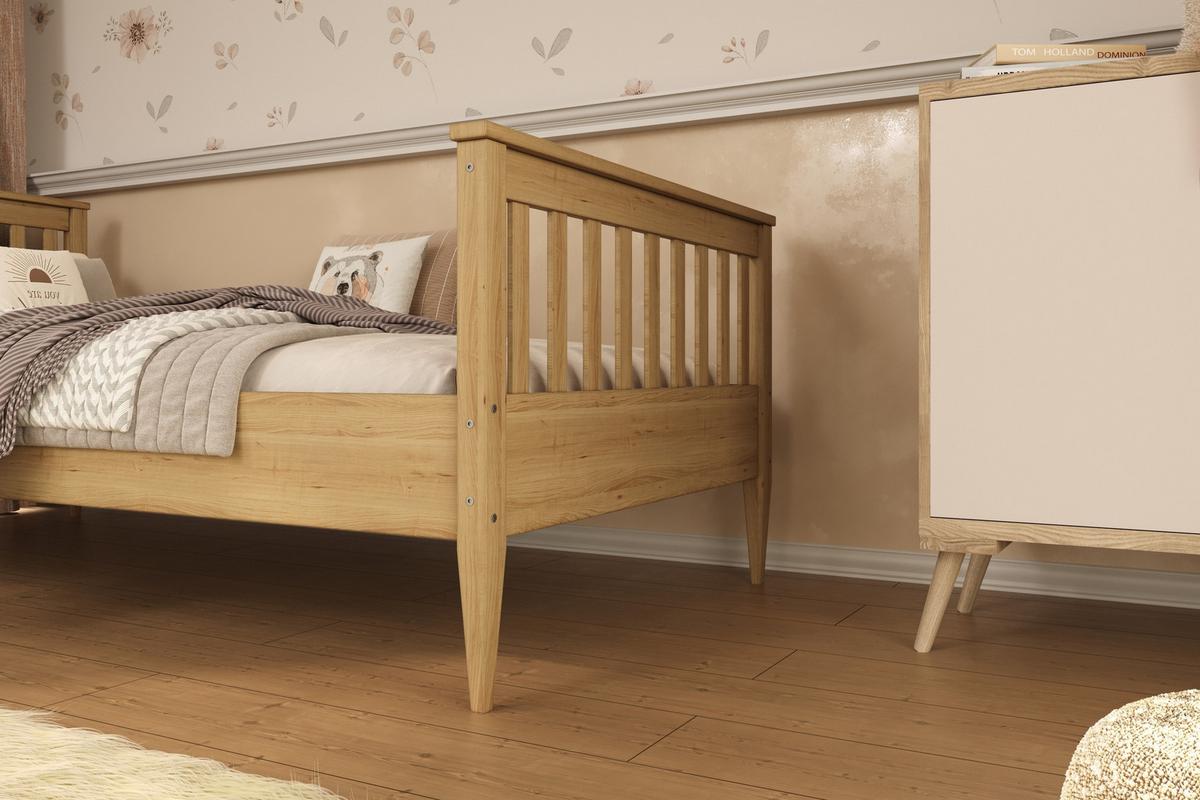 KINDERBETT Igns 80/90 -160/180/200 cm natur lackiert 90/200 - Naturfarben, Holz (90/200cm) - RAUMHIRSCH FURNITURE