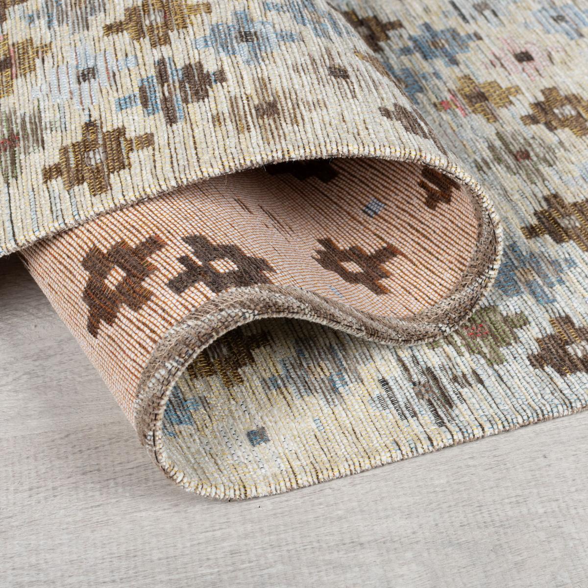 TEPPICH COQUET, mit Kreuz Muster, Erdtöne-Bunt, 200 x 290 cm - Beige, Textil (290/200cm) - KADIMA DESIGN