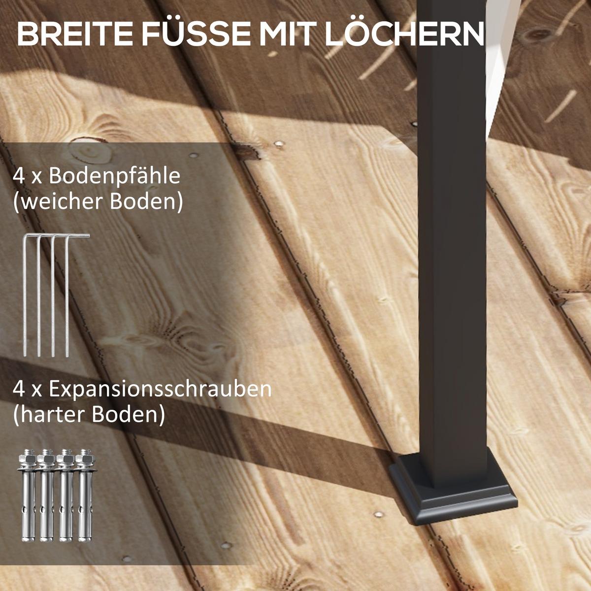 PERGOLA Winddicht Stahl+Polyester Crème - Creme, Metall (297/230/297cm) - Outsunny