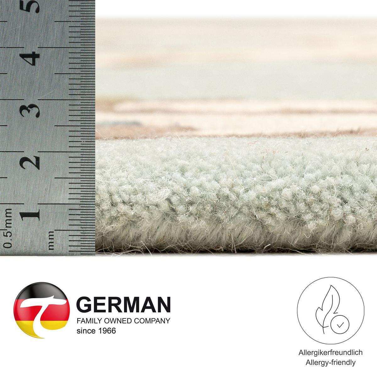 HANDTUFTTEPPICH Bloomingville 60x90 cm - Hellblau, Textil (60/90cm) - THEKO