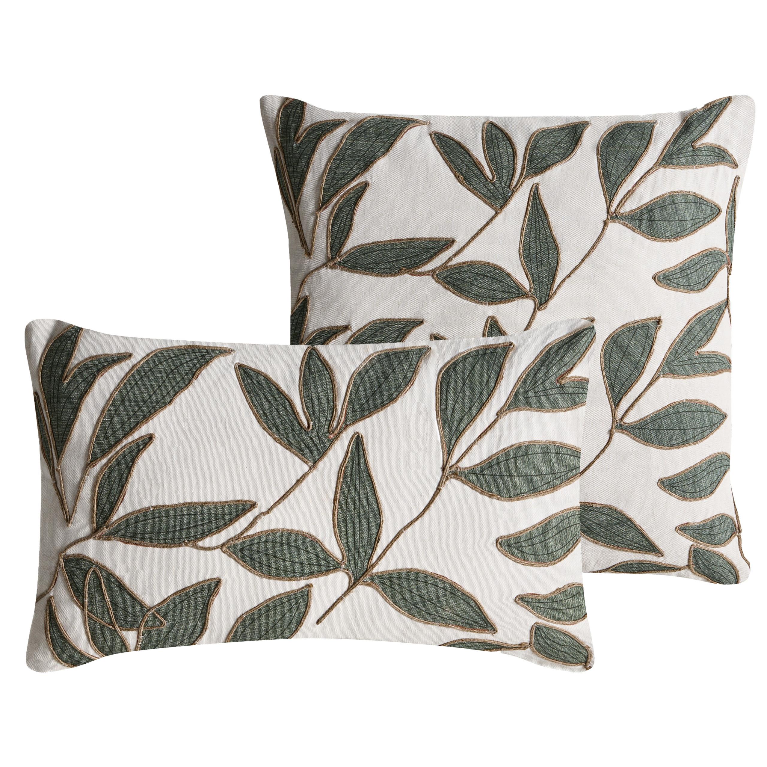 DEKOKISSEN 2er-Set Weiß 45/45 cm Lansium - Weiß, Textil (45/45cm) - Beliani