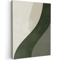 LEINWANDBILD Japandi - Grün - Abstrakt - Modern Room Decor 30x40 cm - Salbeigrün, Textil (30/40cm) - MuchoWow