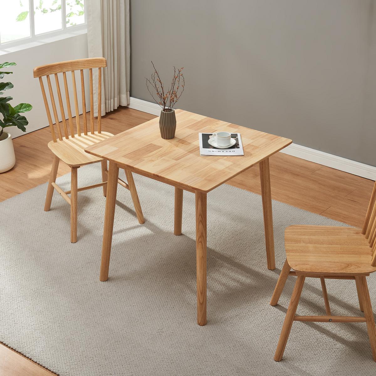 ESSTISCH Klijori - Naturfarben, Holz (75/75/73.5cm) - [en.casa]