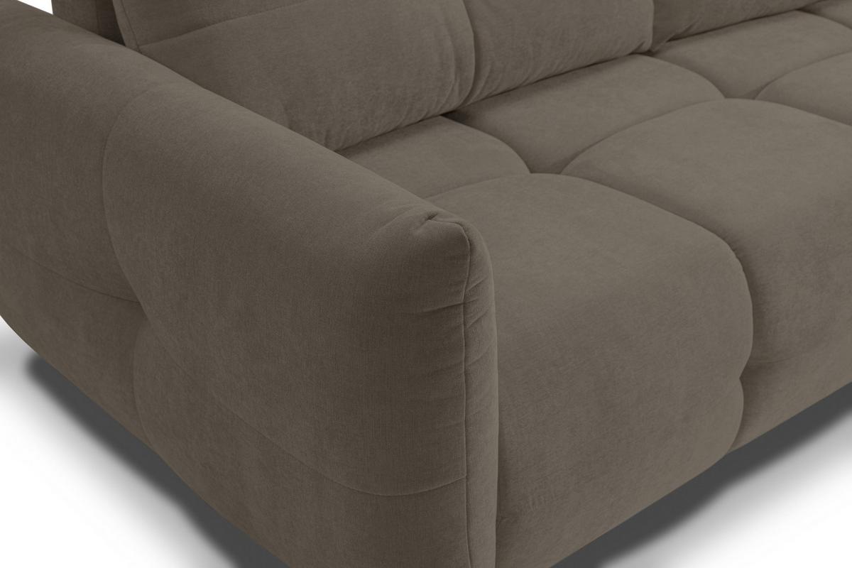 BETTSOFA MODA Braun Chenille-Stoff mit Schlaffunktion - Braun, Holz (245/86/110cm) - MASSENO