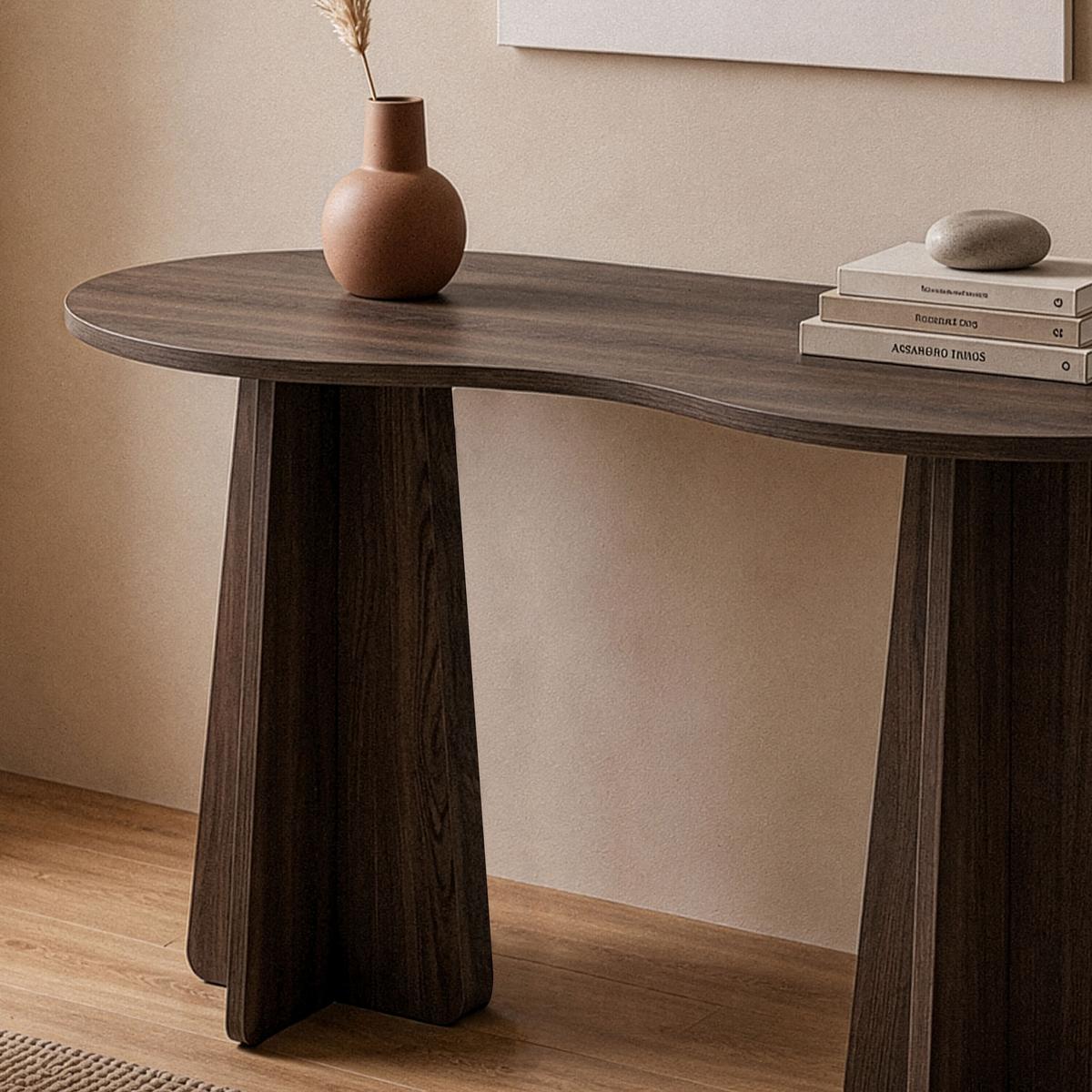 SCHREIBTISCH mit organisch-form Tischplatte 120/60/75 cm - Naturfarben, Holzwerkstoff (8.5/60/75cm) - Calicosy