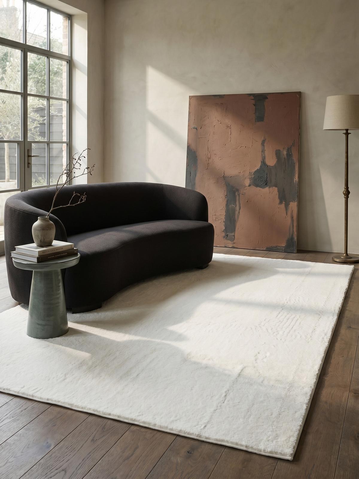 KURZFLORTEPPICH Antirutsch Uni RUTOR Polyester Creme 240 x 340 cm - Beige, Textil (240/340cm) - KADIMA DESIGN