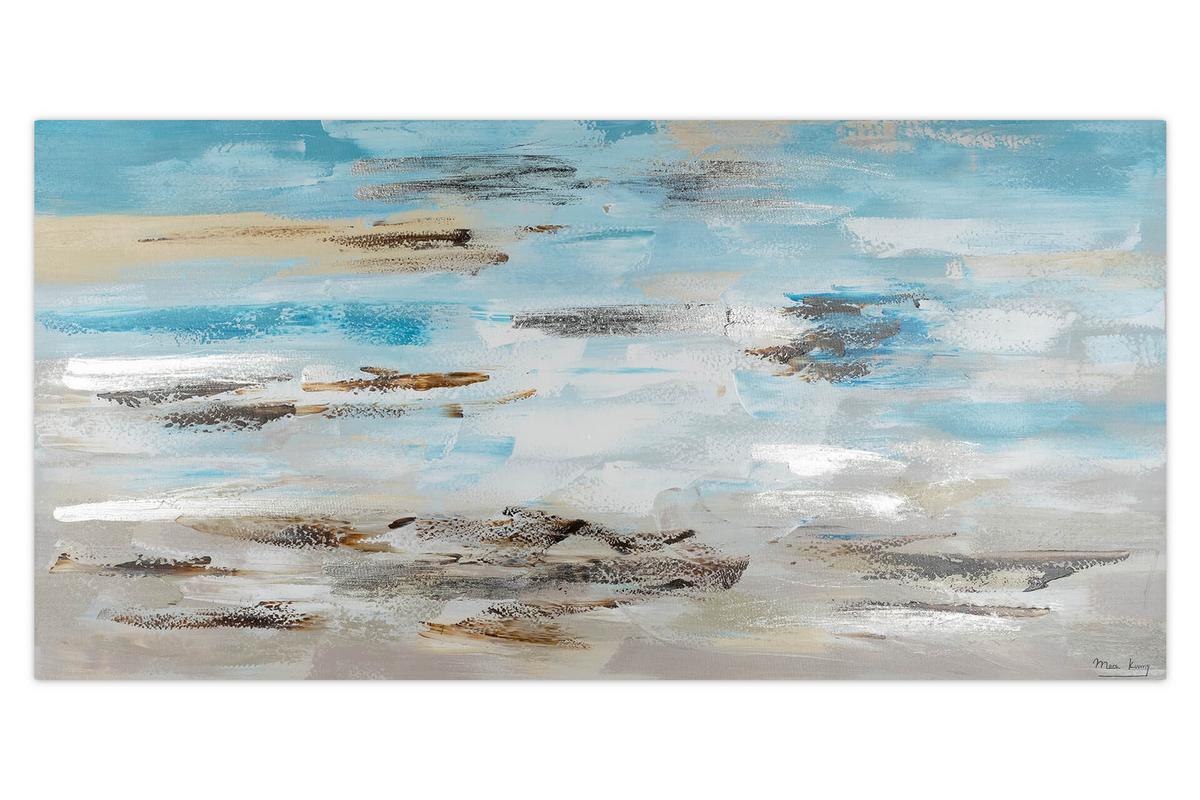 ÖLGEMÄLDE 140/70 cm - Blau/Grau, Holz/Textil (140/70cm) - KUNSTLOFT