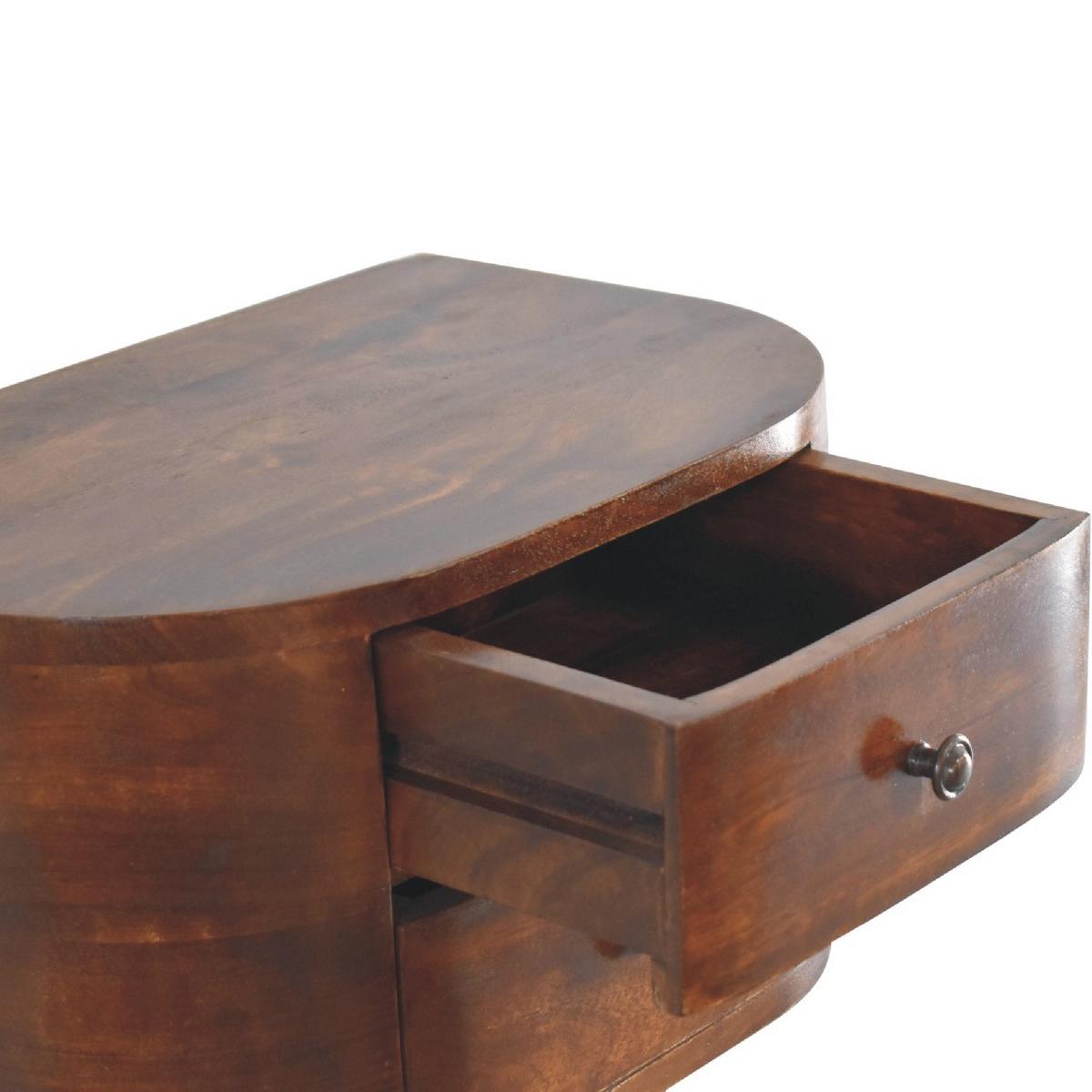 NACHTKASTEN Lunar Schwebend, 2 Schubladen, Dunkelbraun - Dunkelbraun/Messingfarben, Holz/Metall (45/25/30cm) - Artisan Furniture