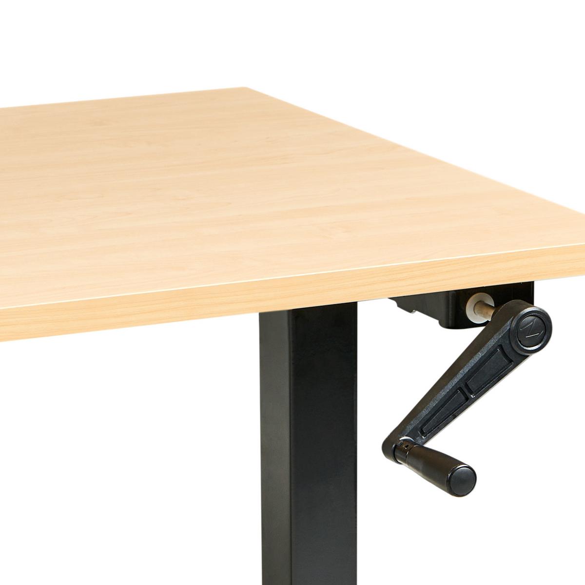 SCHREIBTISCH manuell höhenverstellbar 120/72 cm Schwarz/Hellbraun Destines - Hellbraun/Schwarz, Holzwerkstoff/Metall (72/120/74cm) - Beliani