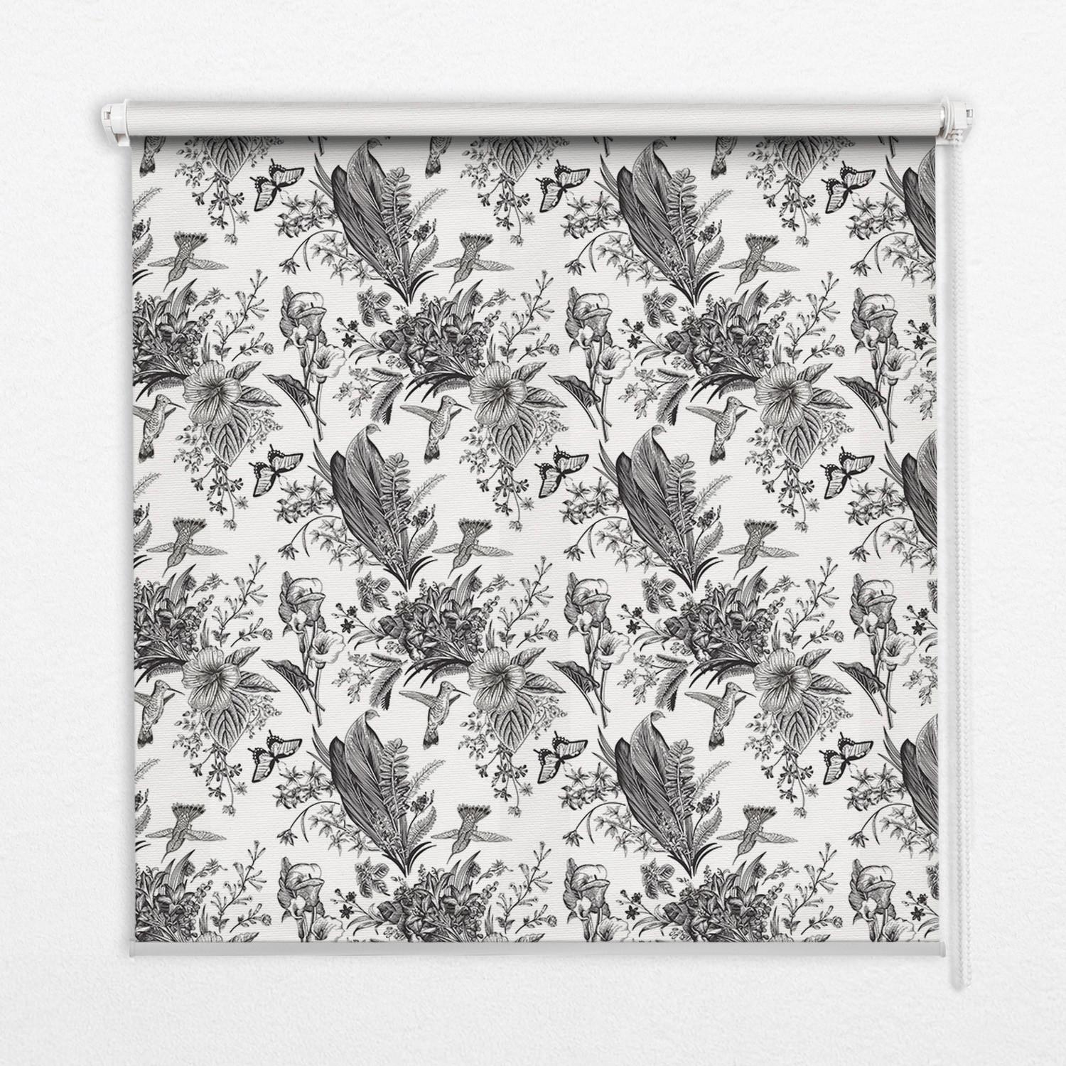 INNENROLLO - Fensterrollo - Rollo - 90x180 cm - Gezeichnete Natur - Grau, Kunststoff (90/180/0.5cm) - TULUP