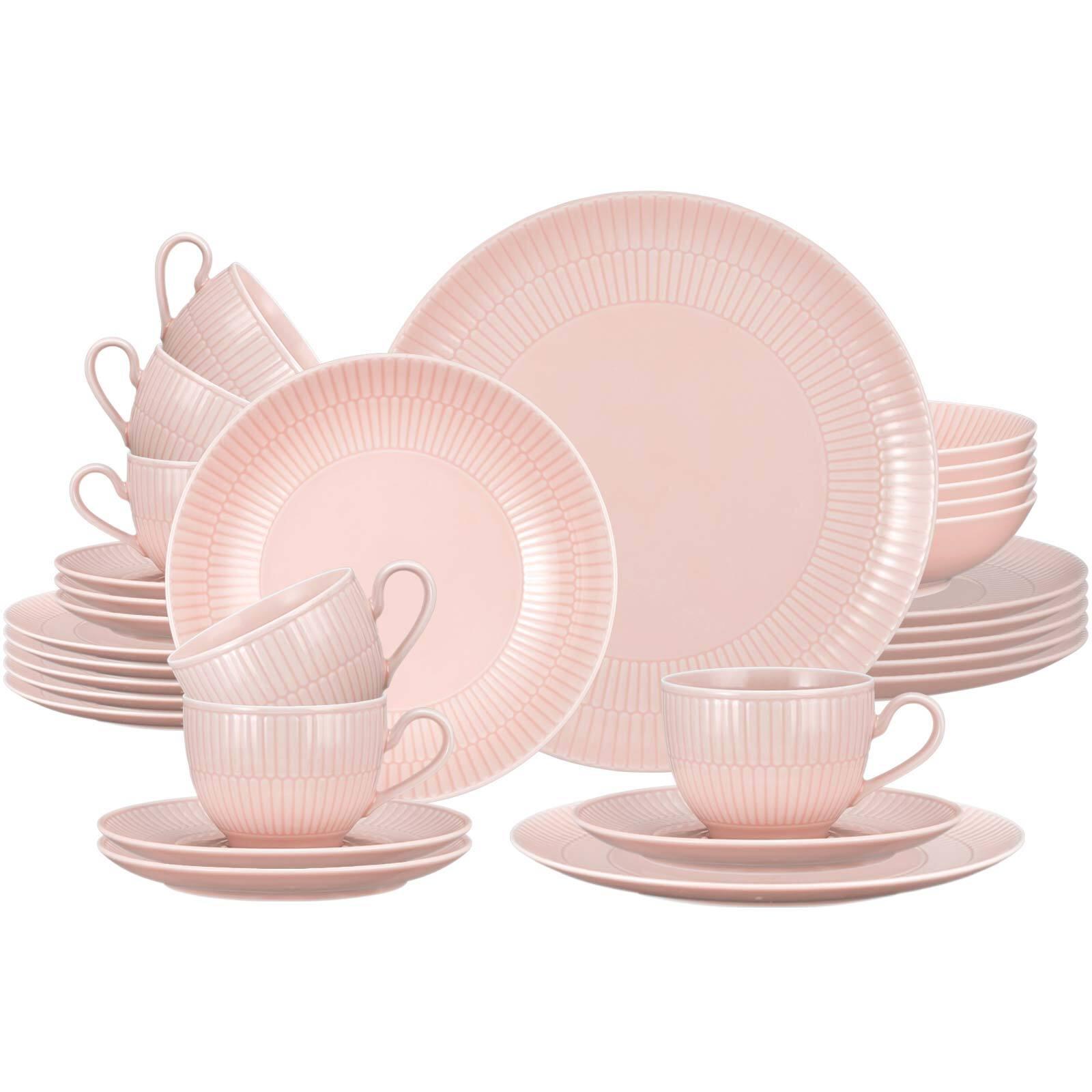 KOMBI-SERVICE Amina Rosé 30-tlg. - Rosa, Keramik (2/2/2cm) - Seltmann Weiden