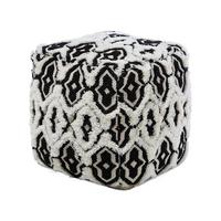 POUF Orai 45/45/45 cm - Schwarz, Naturmaterialien/Textil (45/45/45cm) - Beliani