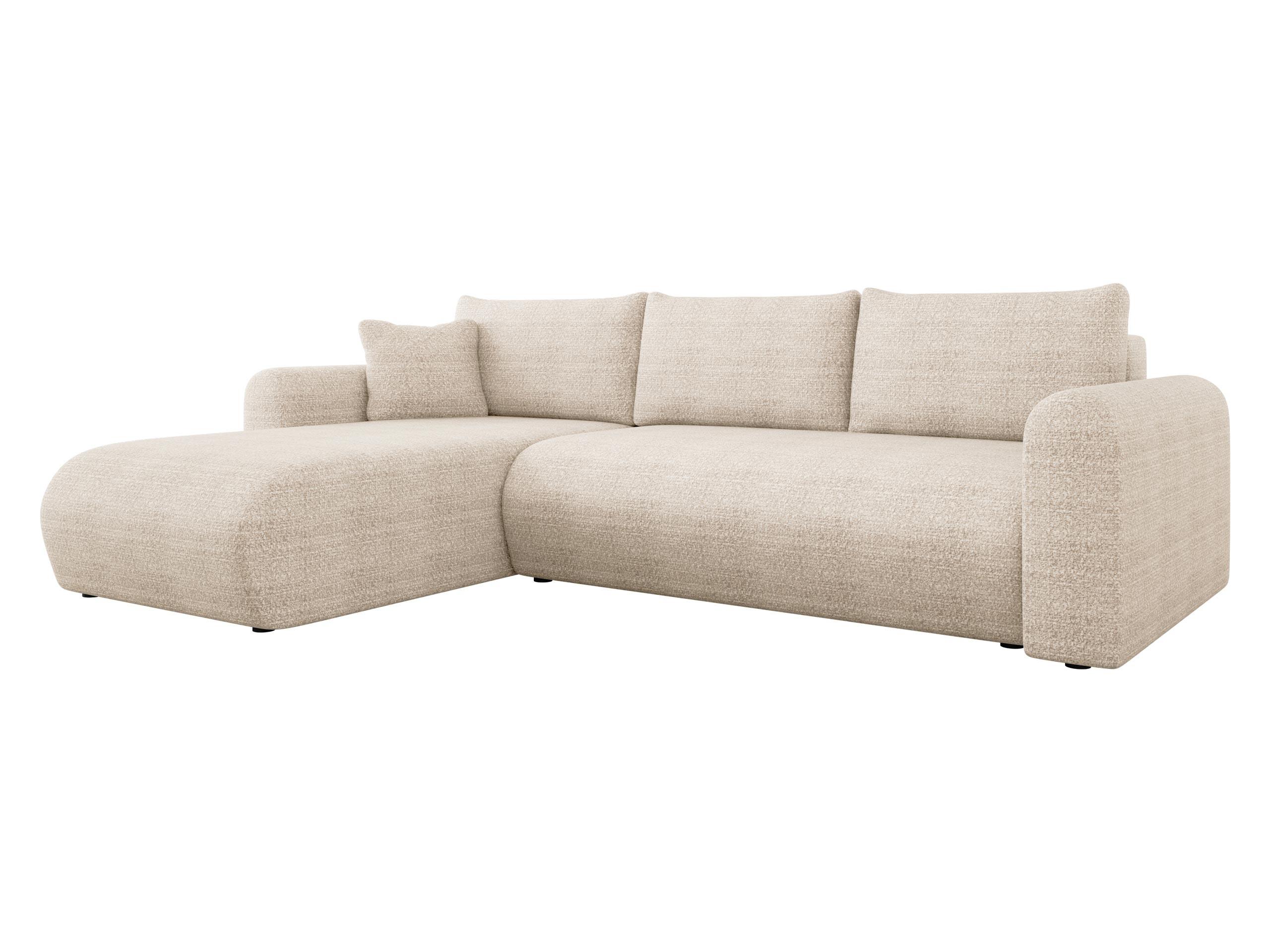 ECKSOFA Eliwo - Creme/Schwarz, Holz/Textil (252/158cm) - MIRJAN24