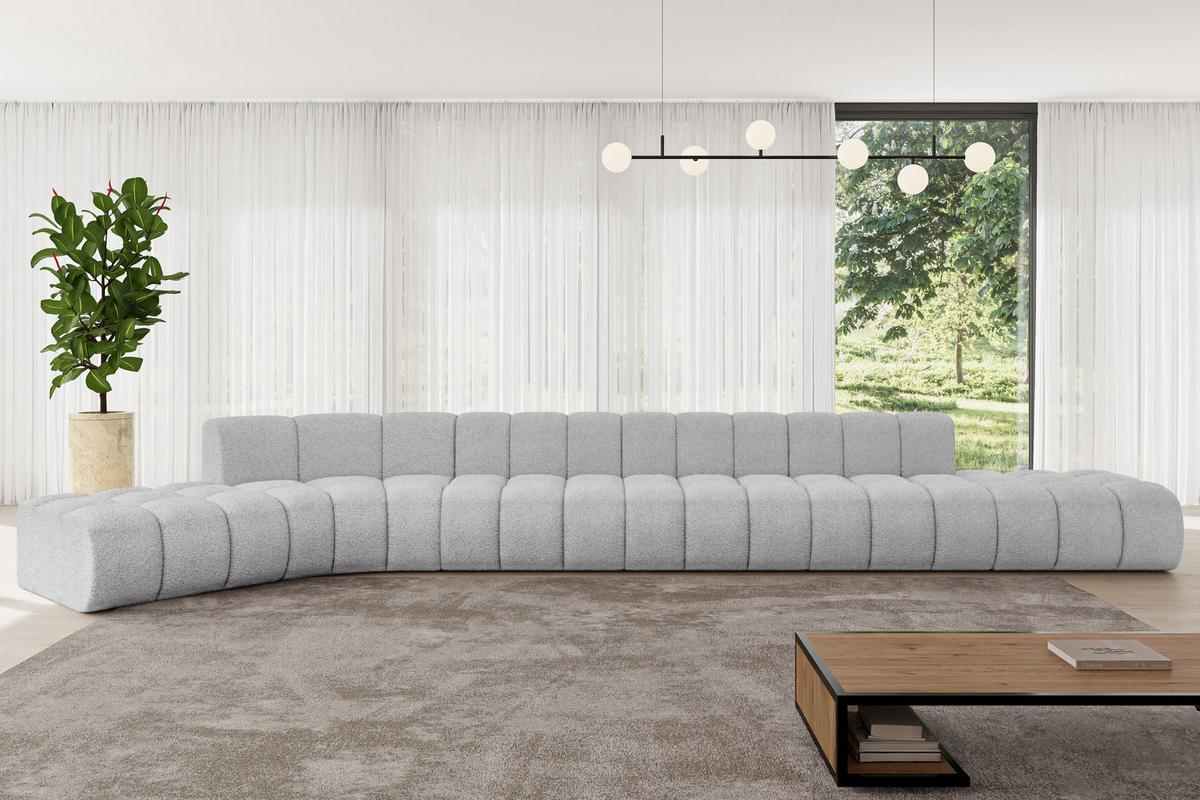 ECKSOFA modulares Sofa Solven-L3 - 562x174x70 cm Hellgrau - Hellgrau, Holzwerkstoff/Textil (562/174cm) - ALTDECOR