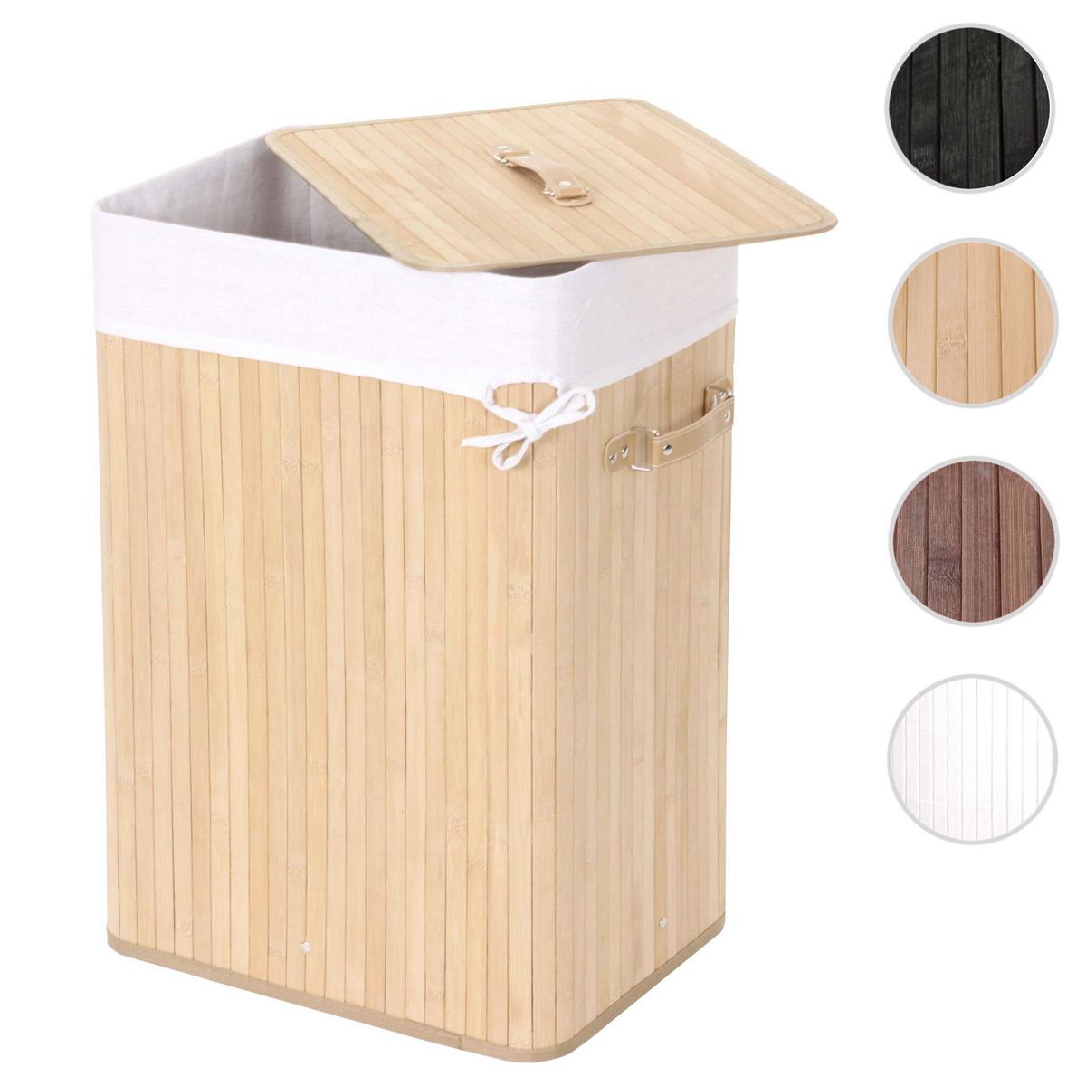 WÄSCHEKORB Buche Dekor, Cremeweiß - Buchefarben/Creme, Holz (43/61/32cm) - MCW