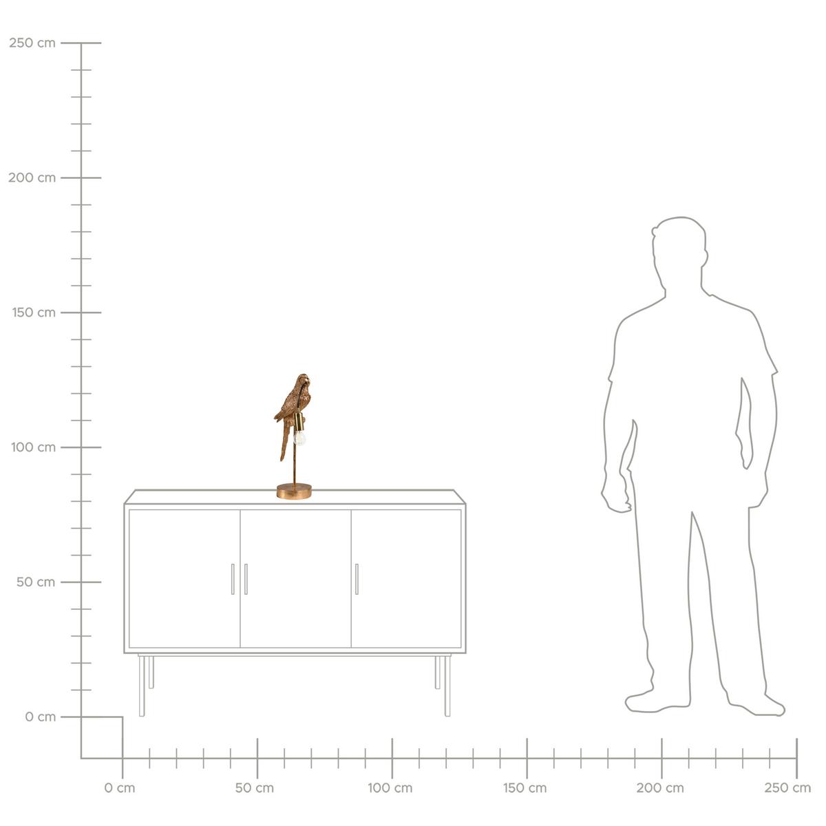 TISCHLAMPE Papagei Gold Sinatra - Messingfarben/Goldfarben, Kunststoff (14/17/46cm) - Beliani