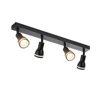 STRAHLER Einigkeit 4-flammig 55/5/15.7 cm - Schwarz, Metall (55/5/15.7cm) - ZMH