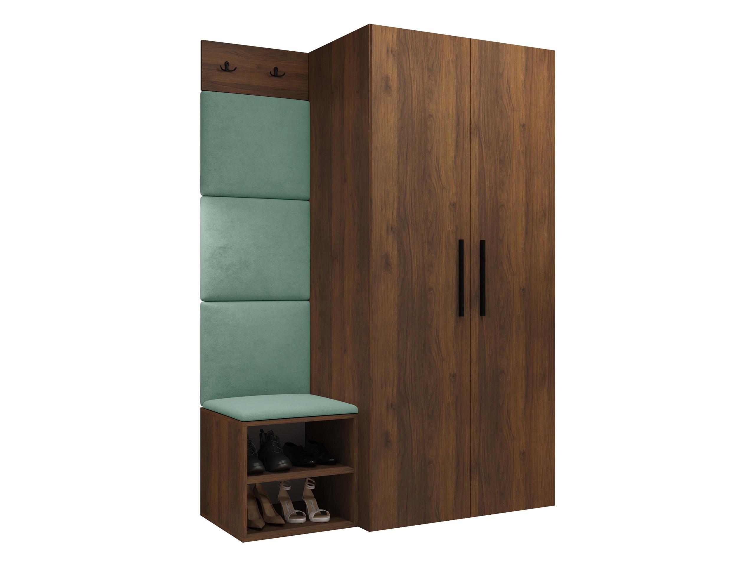 GARDEROBEN-SET Medi IV - Nussbaumfarben/Schwarz, Holzwerkstoff/Kunststoff (80/191/50cm) - MIRJAN24