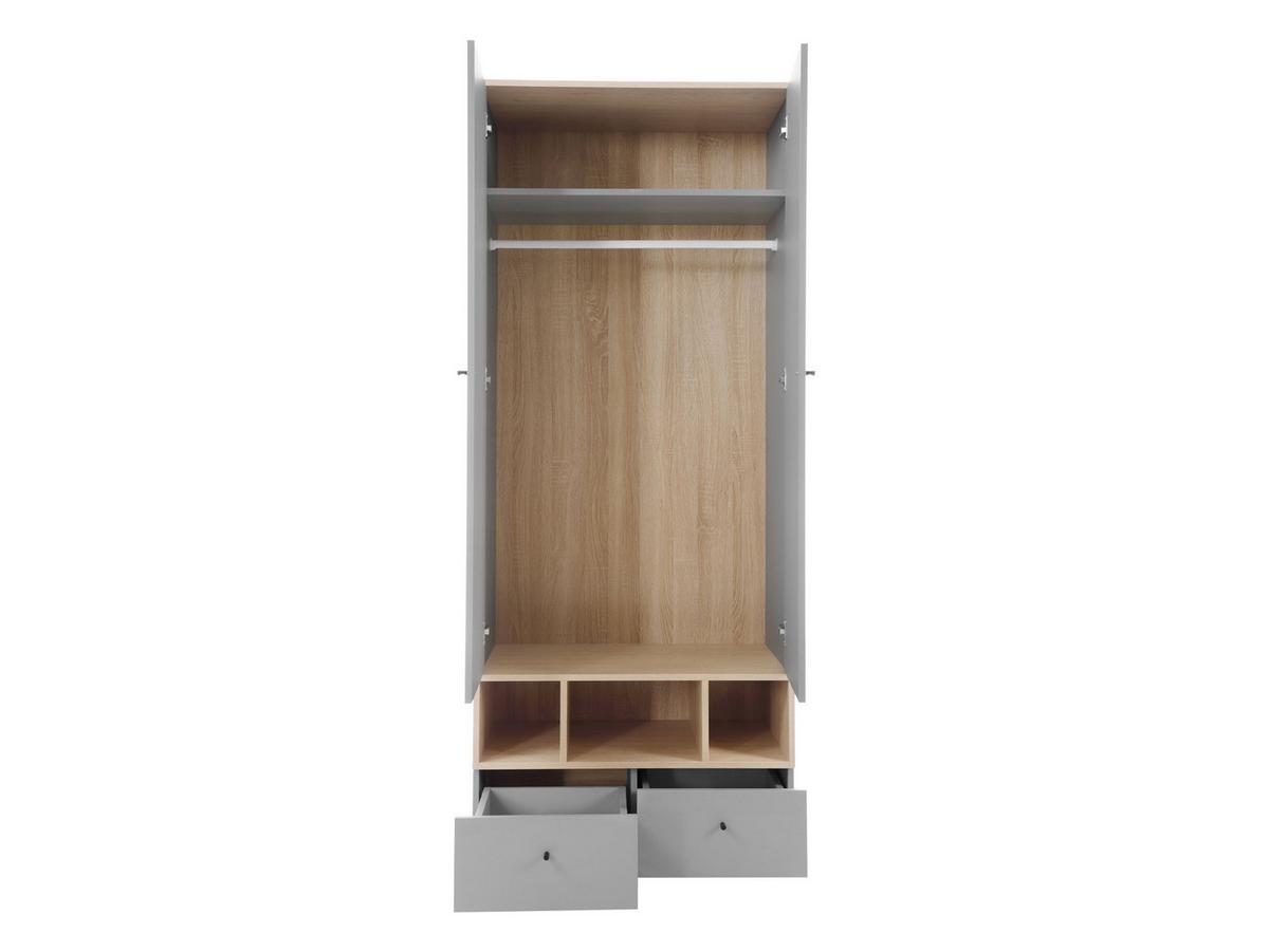 KLEIDERSCHRANK Oro OR01 - Schwarz/Naturfarben, Holzwerkstoff/Kunststoff (50/195/80cm) - MIRJAN24