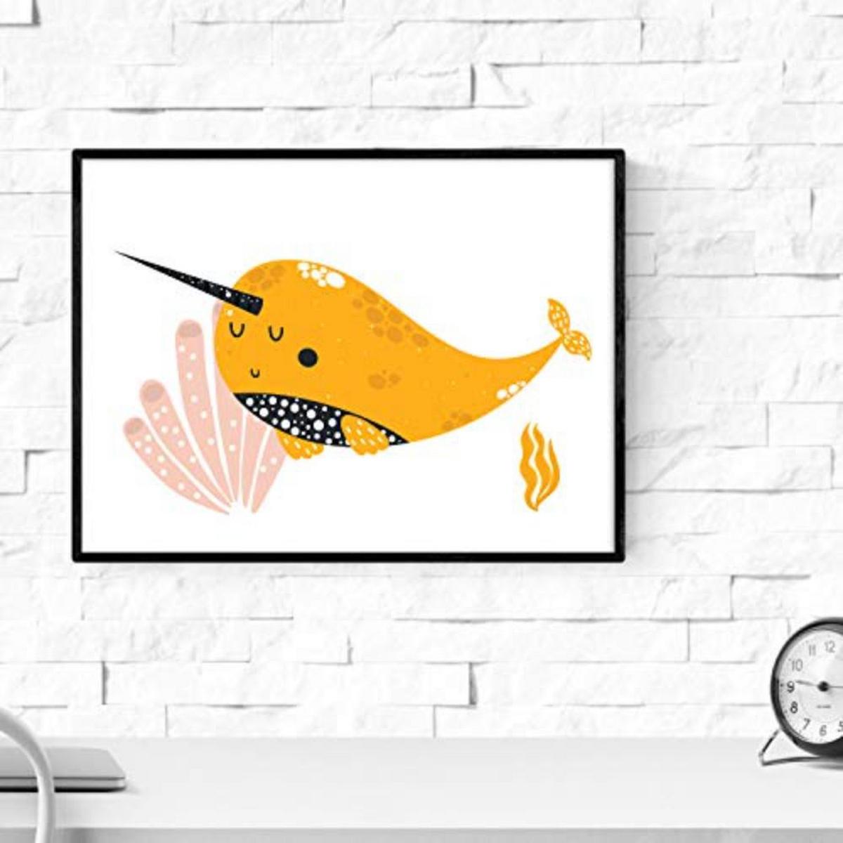 POSTER Set mit 4 Composicion Wale im Meer A3 Rahmenlos - Klar, Papier (29.7/3cm) - Nacnic