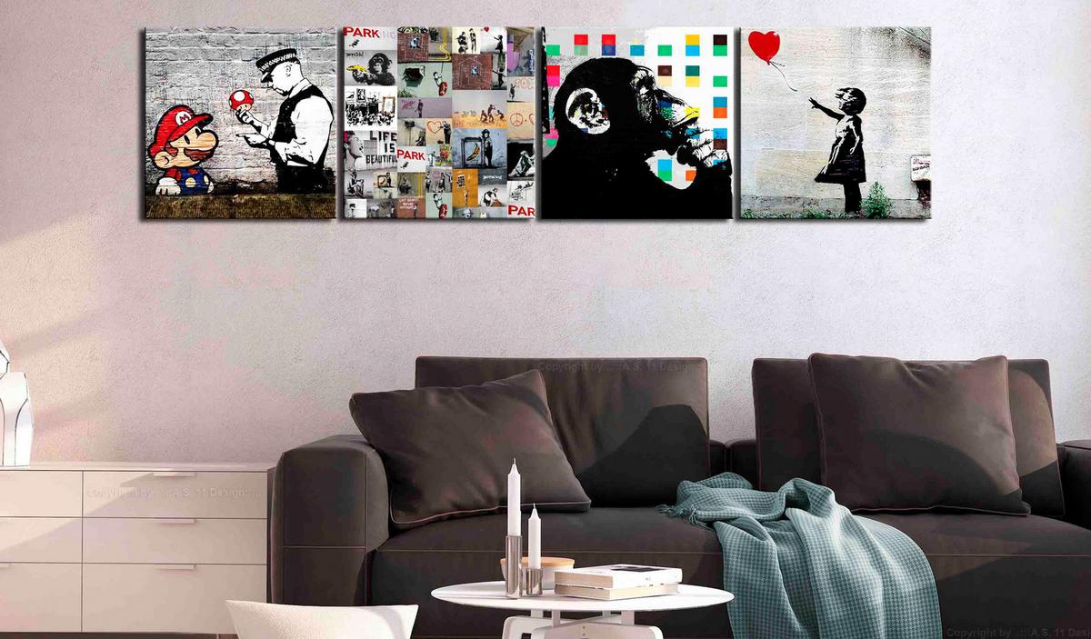 KUNSTDRUCK Bunt 80/80 cm - Multicolor, Textil (80/80cm) - KUNSTLOFT