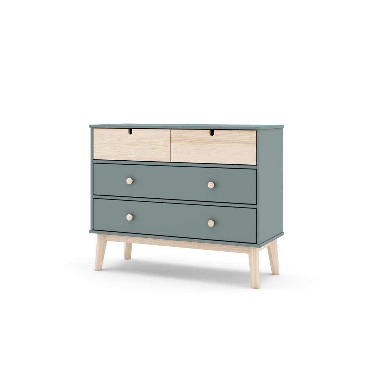 KOMMODE Estefania Grün 100/40/81 cm - Grün, Holz (40/81/100cm) - Calicosy