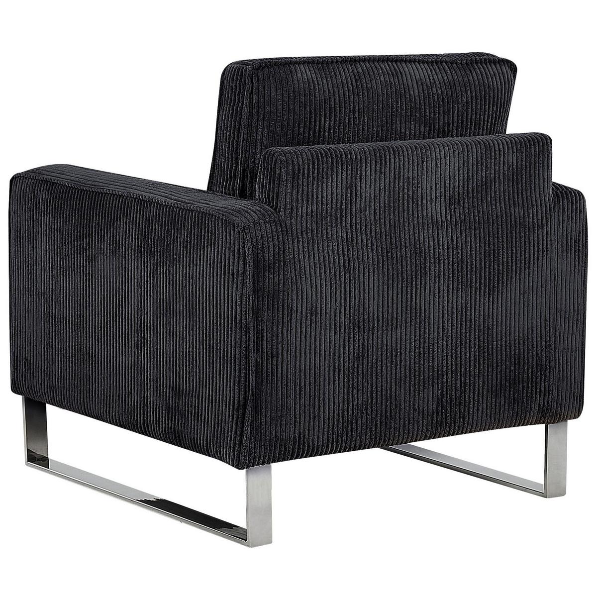 SESSEL Cord Schwarz Vind - Schwarz, Textil/Metall (76/82/82cm) - Beliani