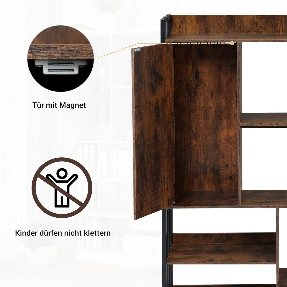 BÜCHERREGAL Braun 100-30-173,5 cm - Braun, Holzwerkstoff (30/173.5/100cm) - Urban Meuble