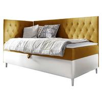 BOXBETT Filip Junior 3, Seite zum Öffnen des Bettkastens: Links - H3 - Gelb/Weiß, Holz (90/200cm) - MIRJAN24